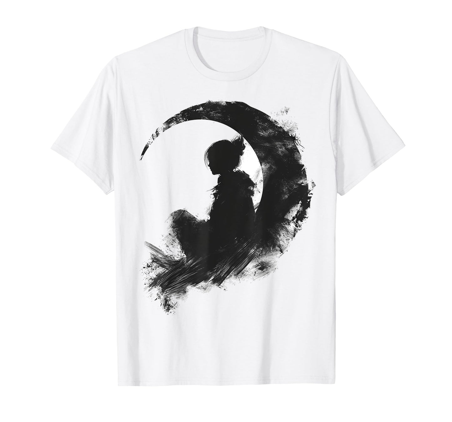 Anime Moon Graphic Art Girl Motif Anime T-Shirt