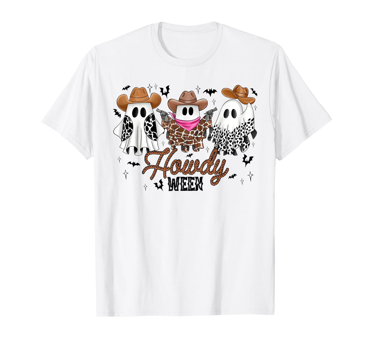 Western Halloween Cowboy Cowgirl Ghost Howdy-ween Ghost Boo T-Shirt
