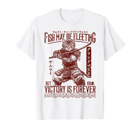 Samurai Cat Warrior Ukiyo Otaku Streetwear Cat Samurai T-Shirt