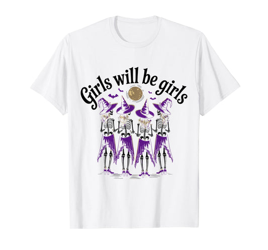 Spooky Season Girls Will Be Girls Witch Vintage Halloween T-Shirt