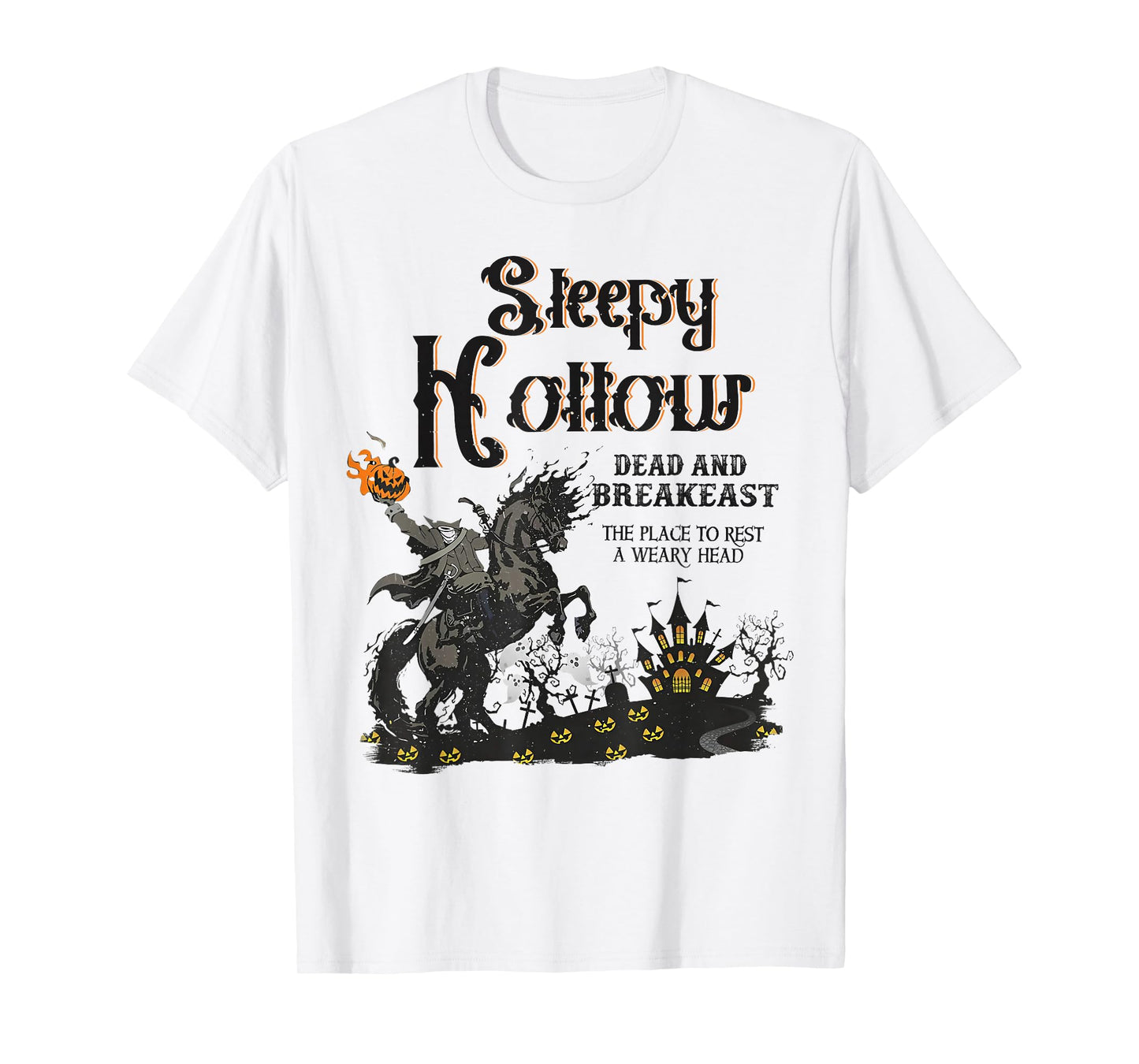 Headless Horseman Pumpkin Face Happy Halloween Sleepy Hollow T-Shirt
