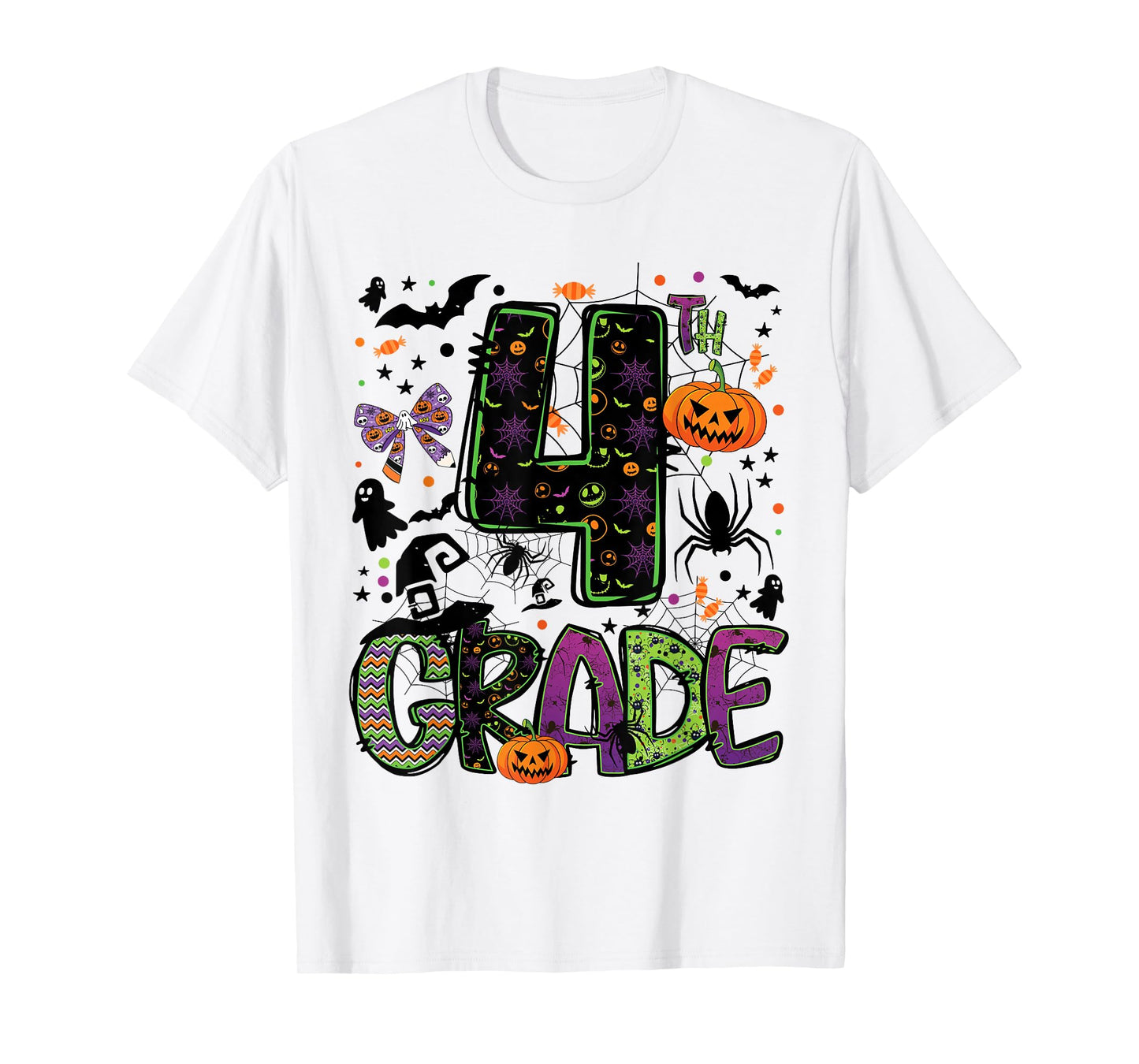 Halloween Spooky 4th Grade Halloween Team Student Teacher T-Shirt