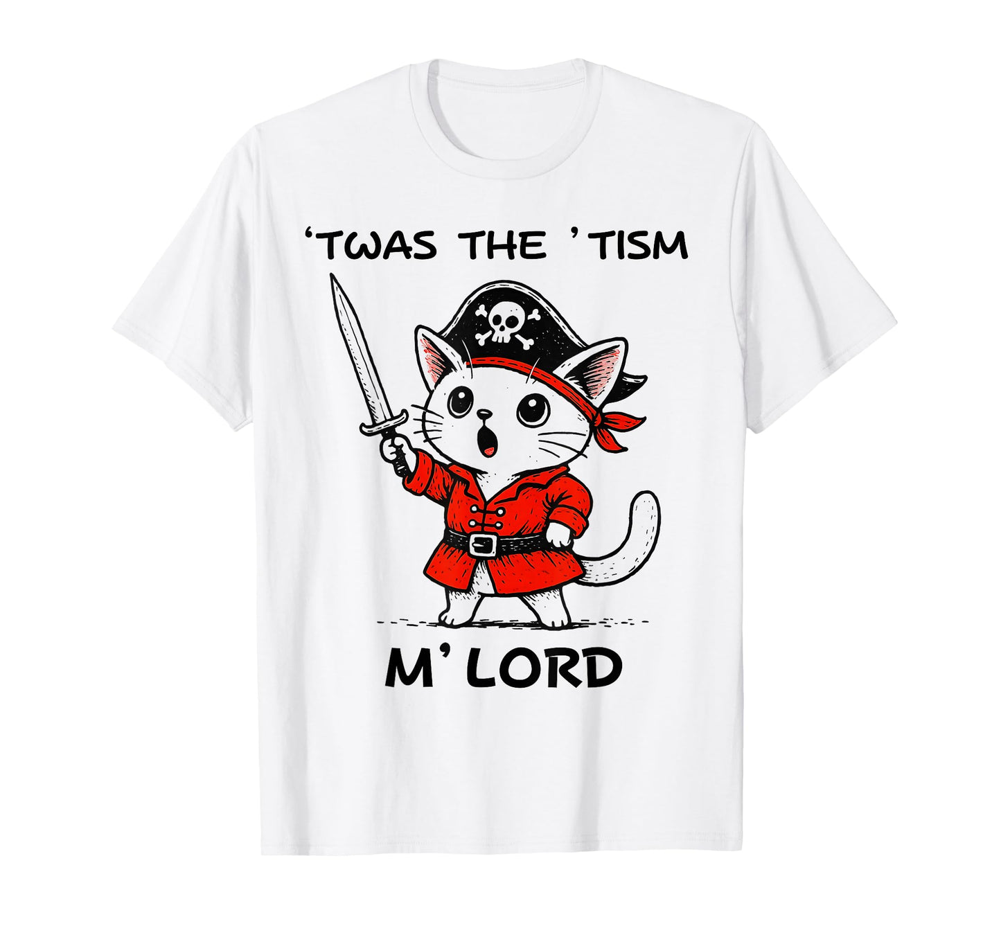 TWAS The Tism M'Lord Kawaii Pirate Cat Autism Awareness Kids T-Shirt