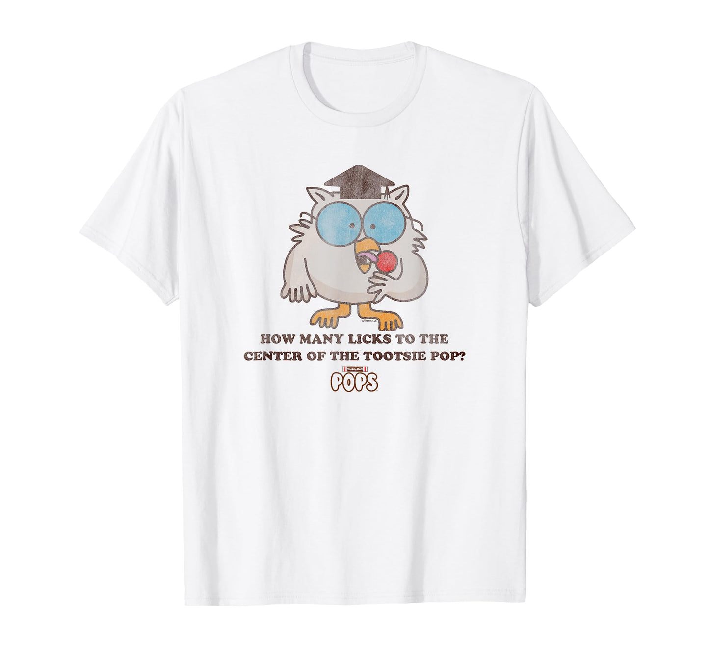 Tootsie Roll Pop Owl How Many Licks To The Center T-Shirt