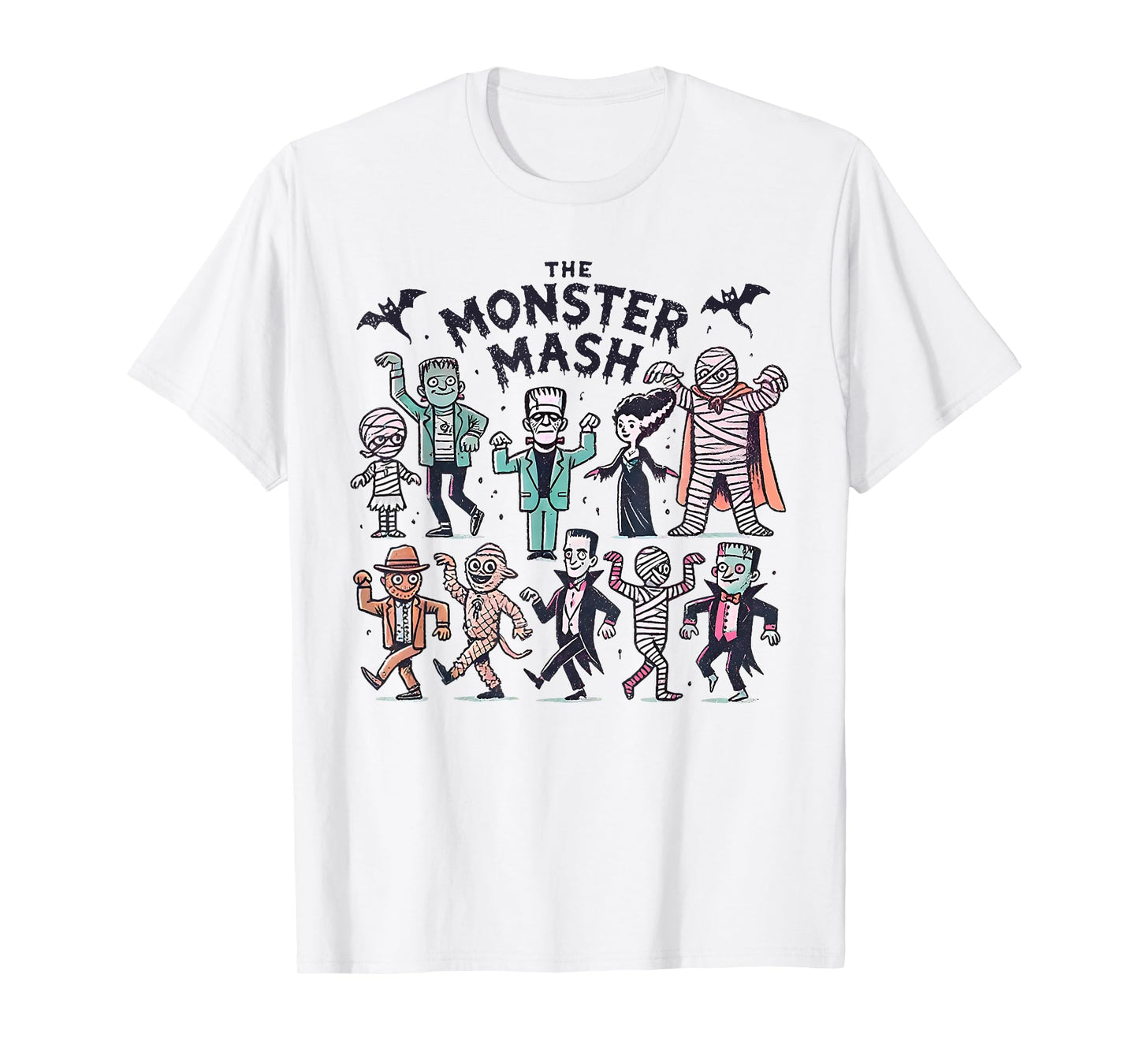 Monster Mash Spooky Season Halloween Mummy Witch Vampire T-Shirt