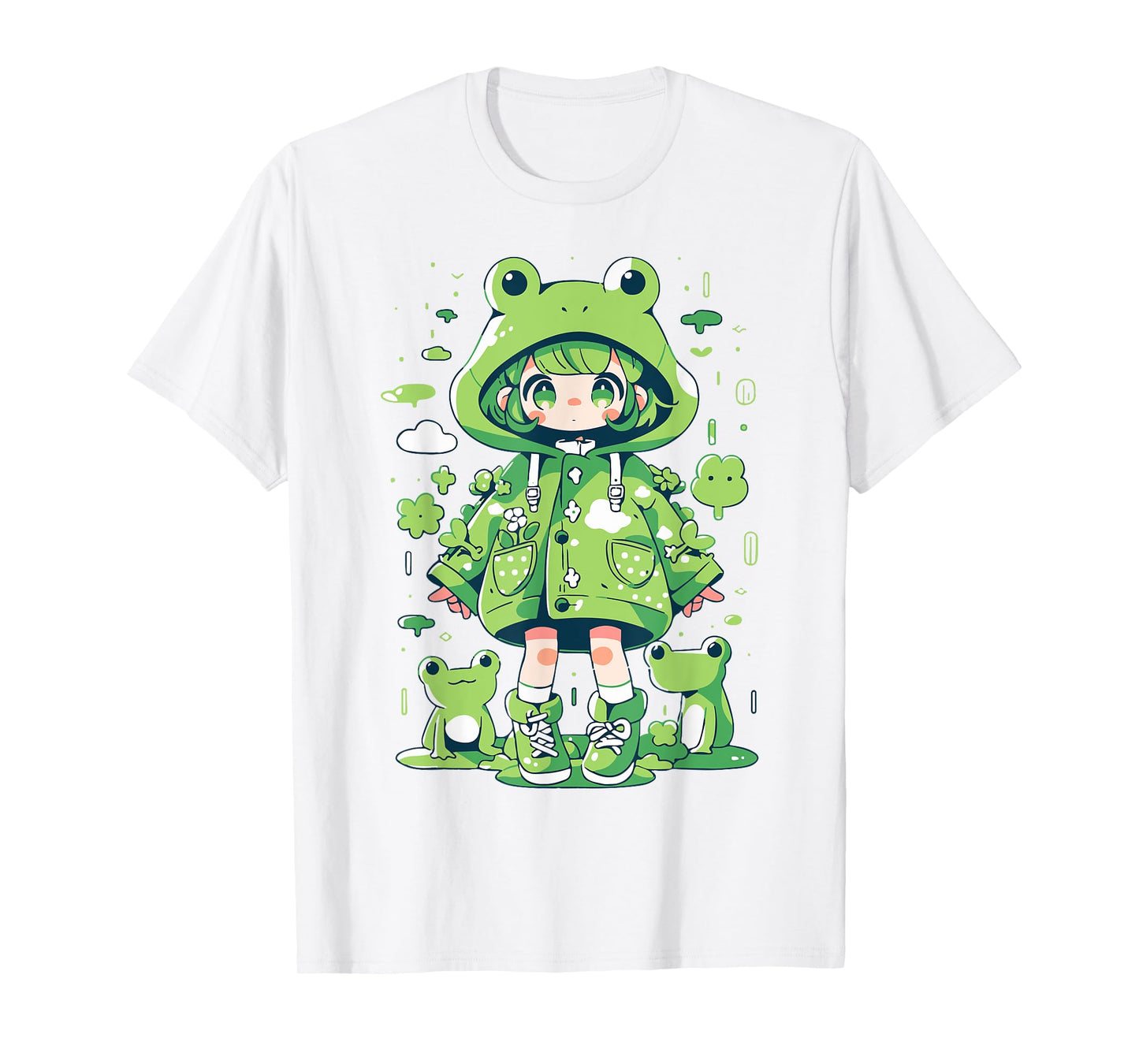 Kawaii Frog Girl | Decora Kei Anime Manga Harajuku Kidcore T-Shirt