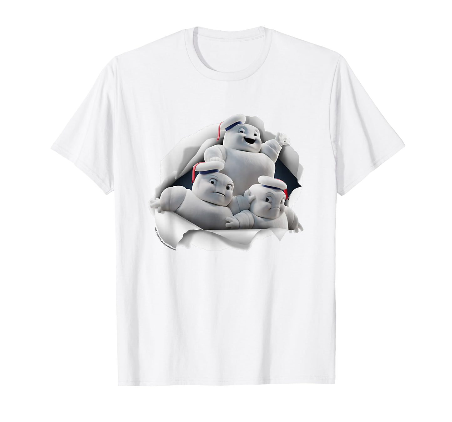 Ghostbusters Mini Pufts Breaking Through Chest Big Poster T-Shirt
