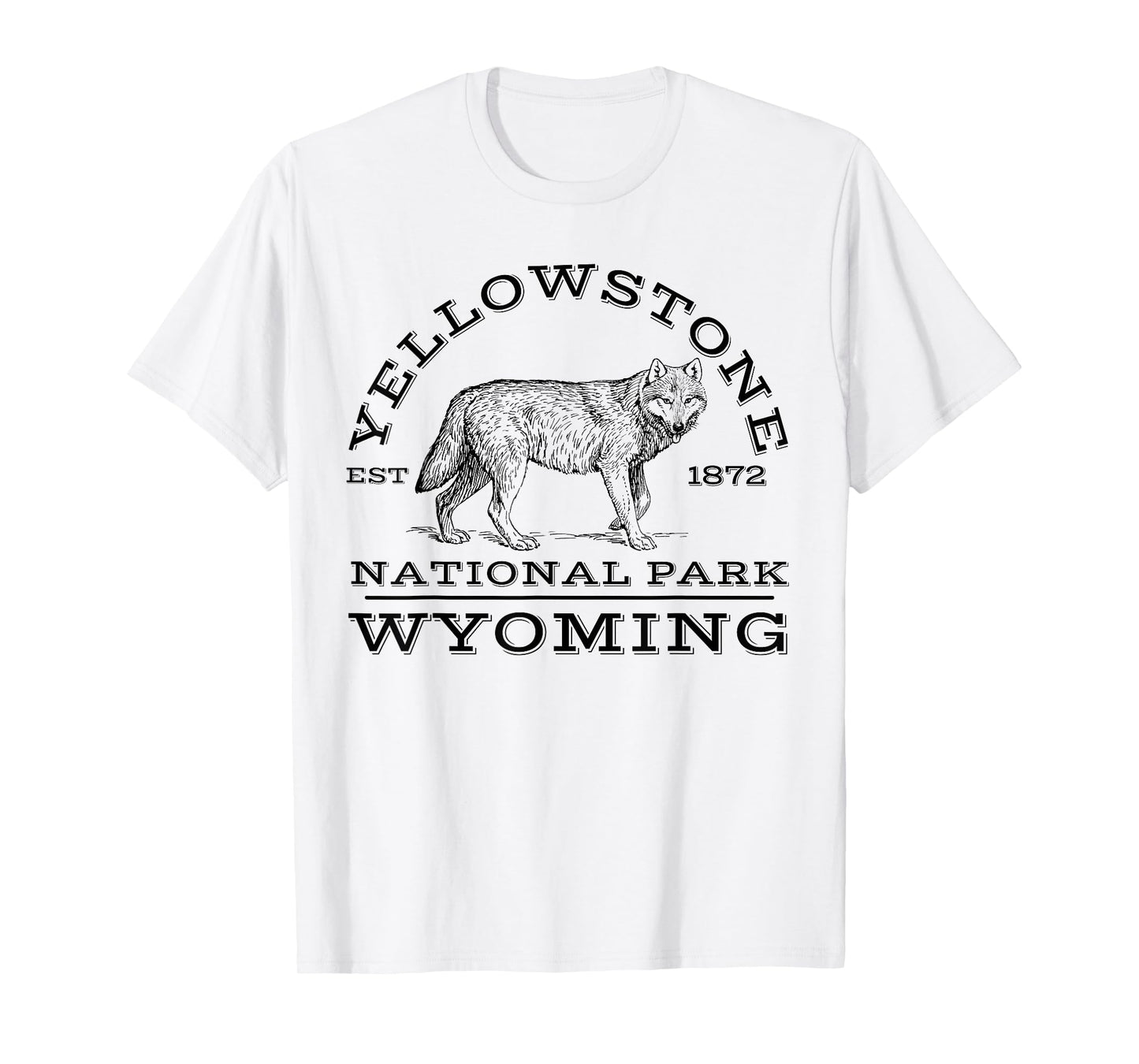 Yellowstone National Park Wolf Wyoming Hike Outdoors T-Shirt