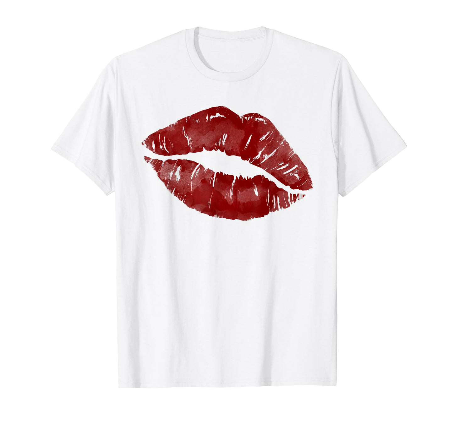 Sexy Red Hot Moist Lips Print Lipstick Kiss Me Clip Art T-Shirt