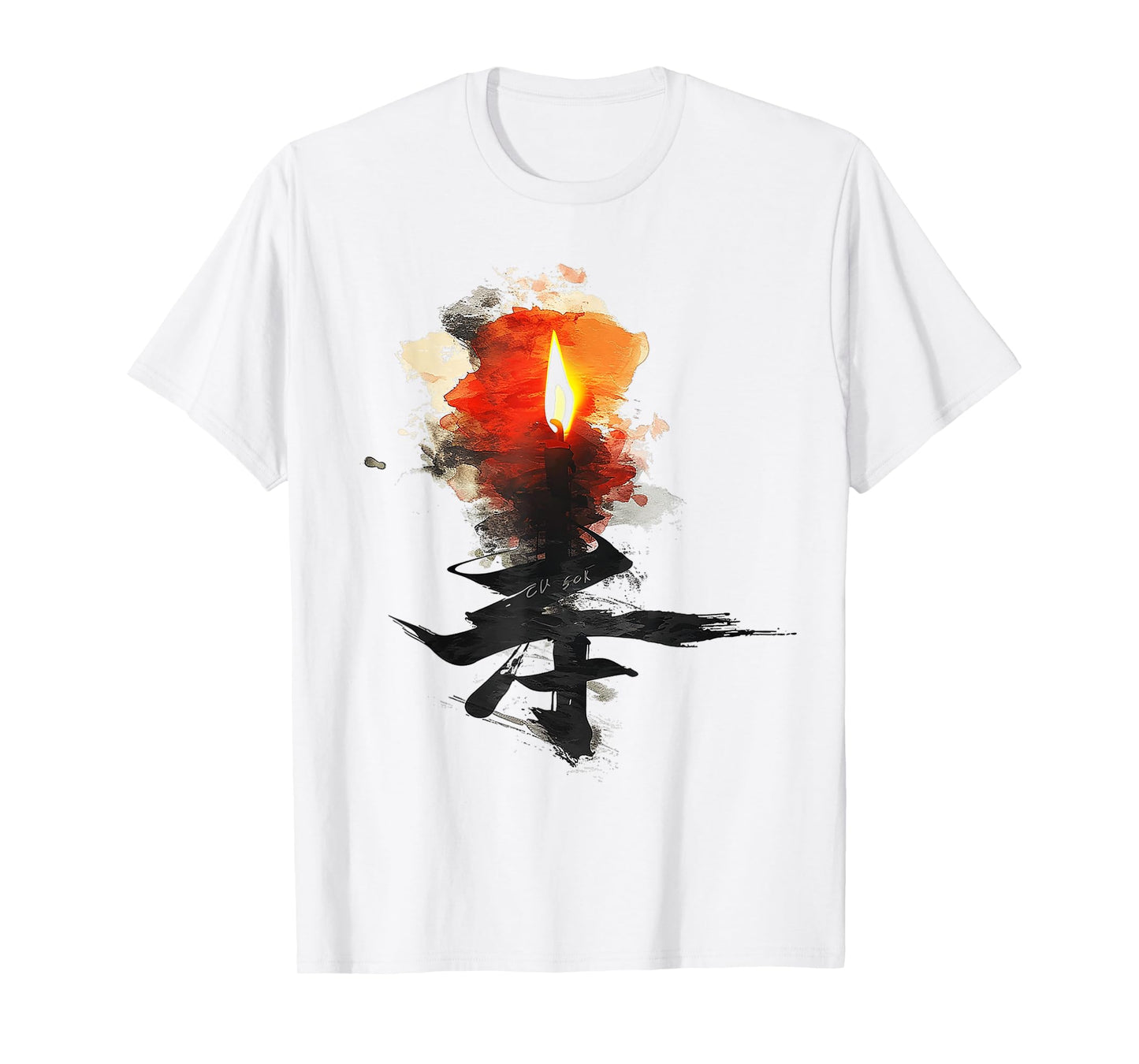 Anime Manga Abstract Motif Drawing Illustration Flame Anime T-Shirt