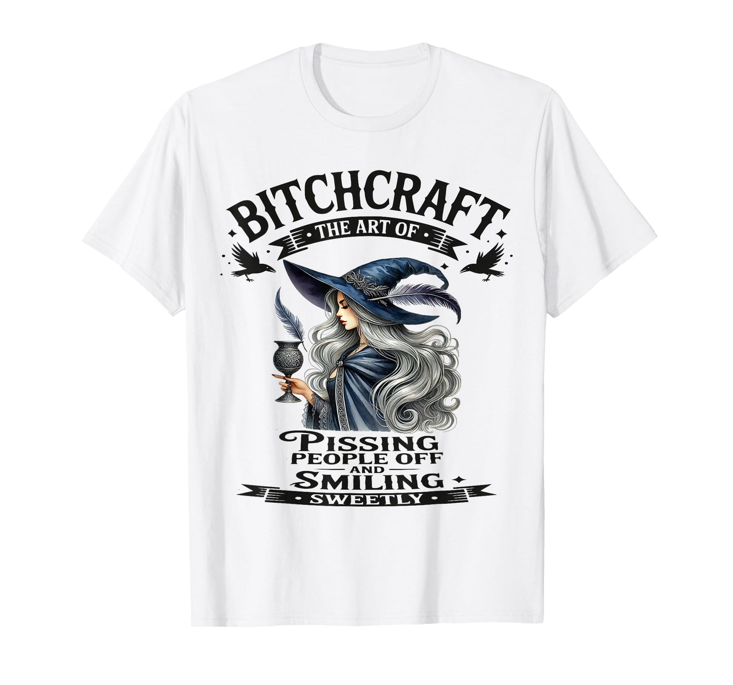 Halloween Vintage Witch Bitchcraft Gothic Pin Up Girl Sassy T-Shirt