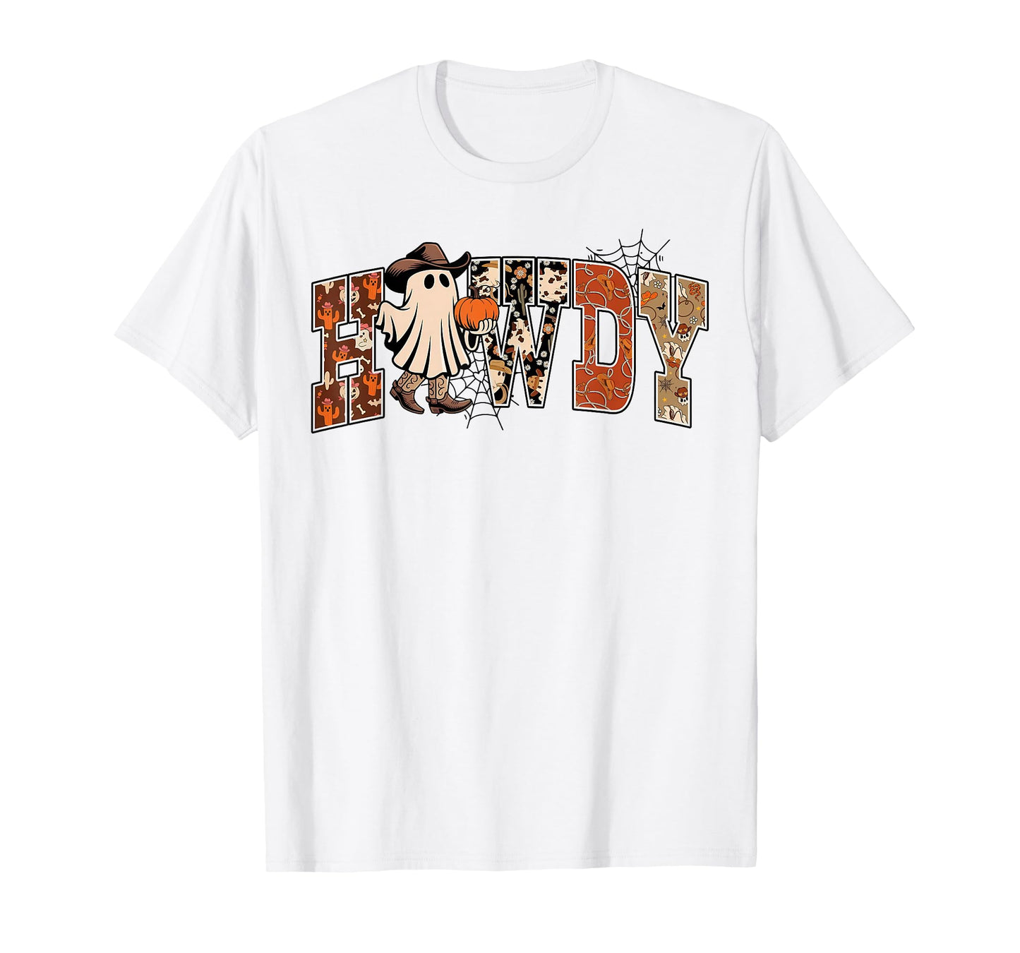 Western Ghost Howdy Halloween Cowboy Boots Spooky Season T-Shirt