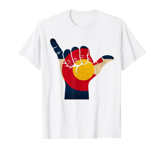 Colorado Rocky Mountain Shirt | Shaka Sign Flag of Colorado T-Shirt