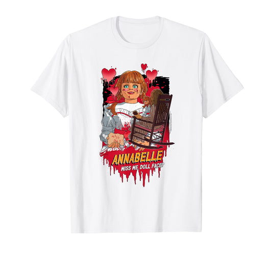Annabelle Miss Me Doll Face? Illustrated Horror Movie T-Shirt
