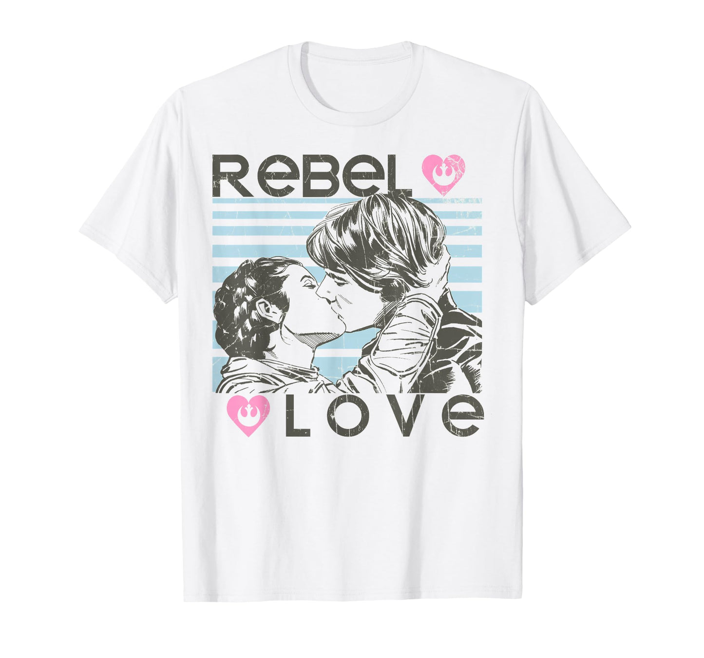 Star Wars Han Leia Rebel Love Kiss Graphic T-Shirt