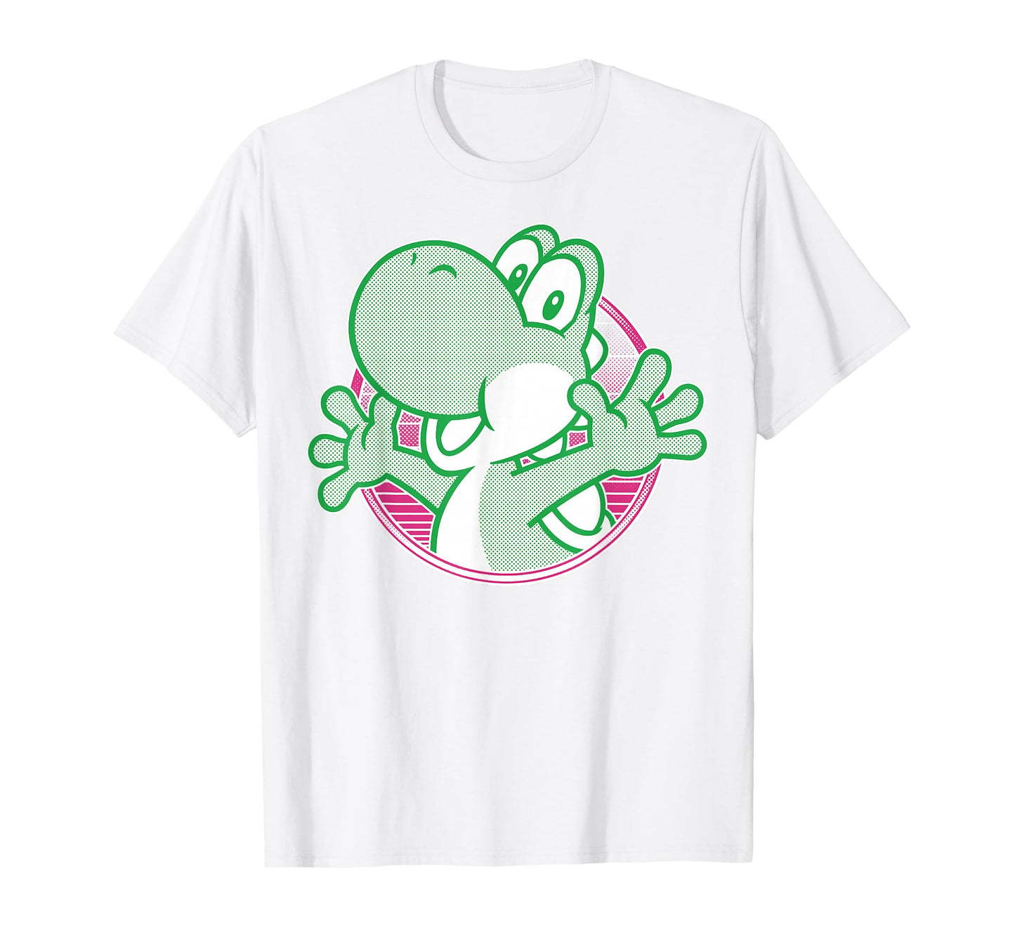 Super Mario Yoshi Neon Circle Portrait T-Shirt