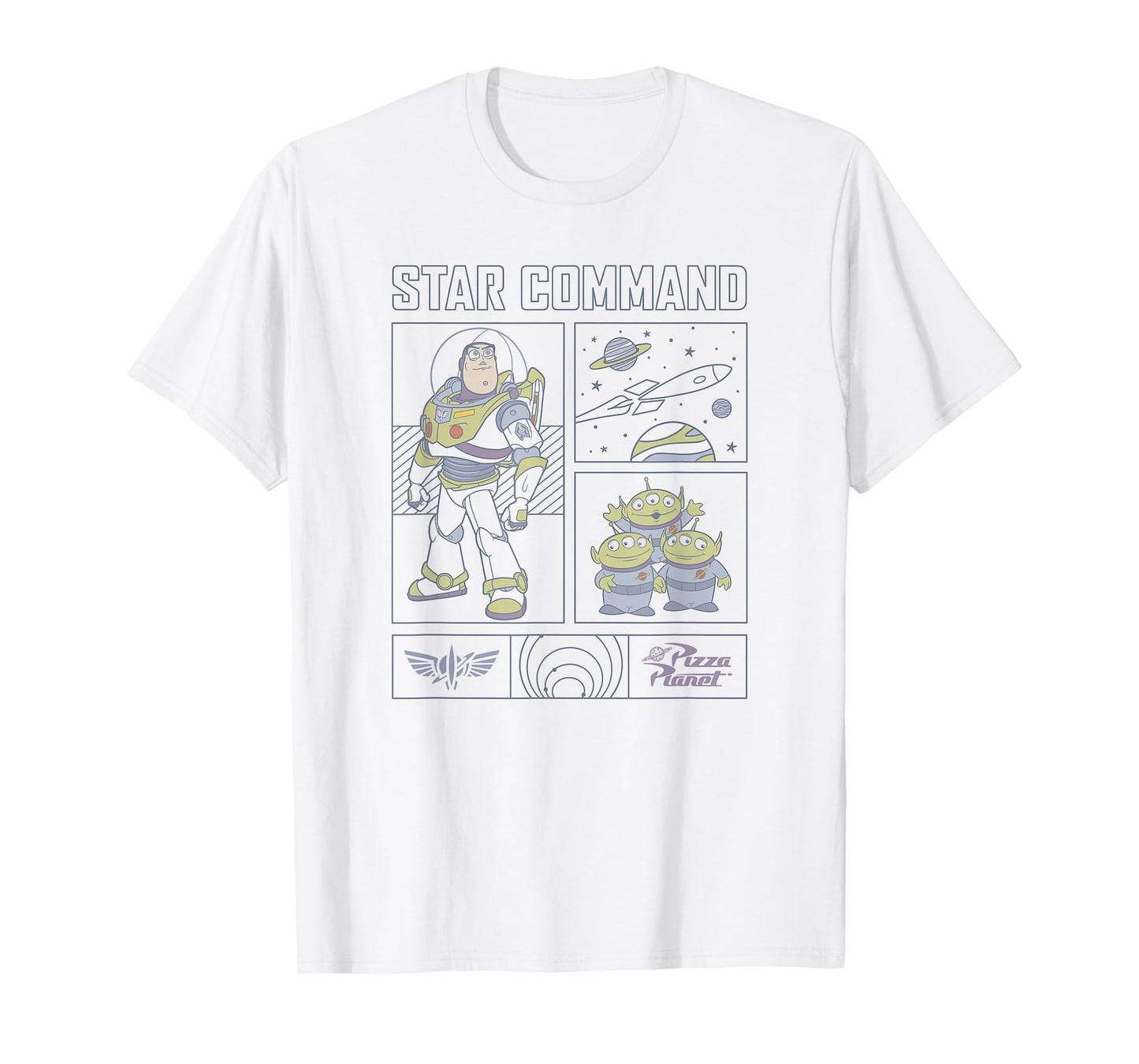 Disney Pixar Toy Story Buzz Lightyear Star Command Comic T-Shirt