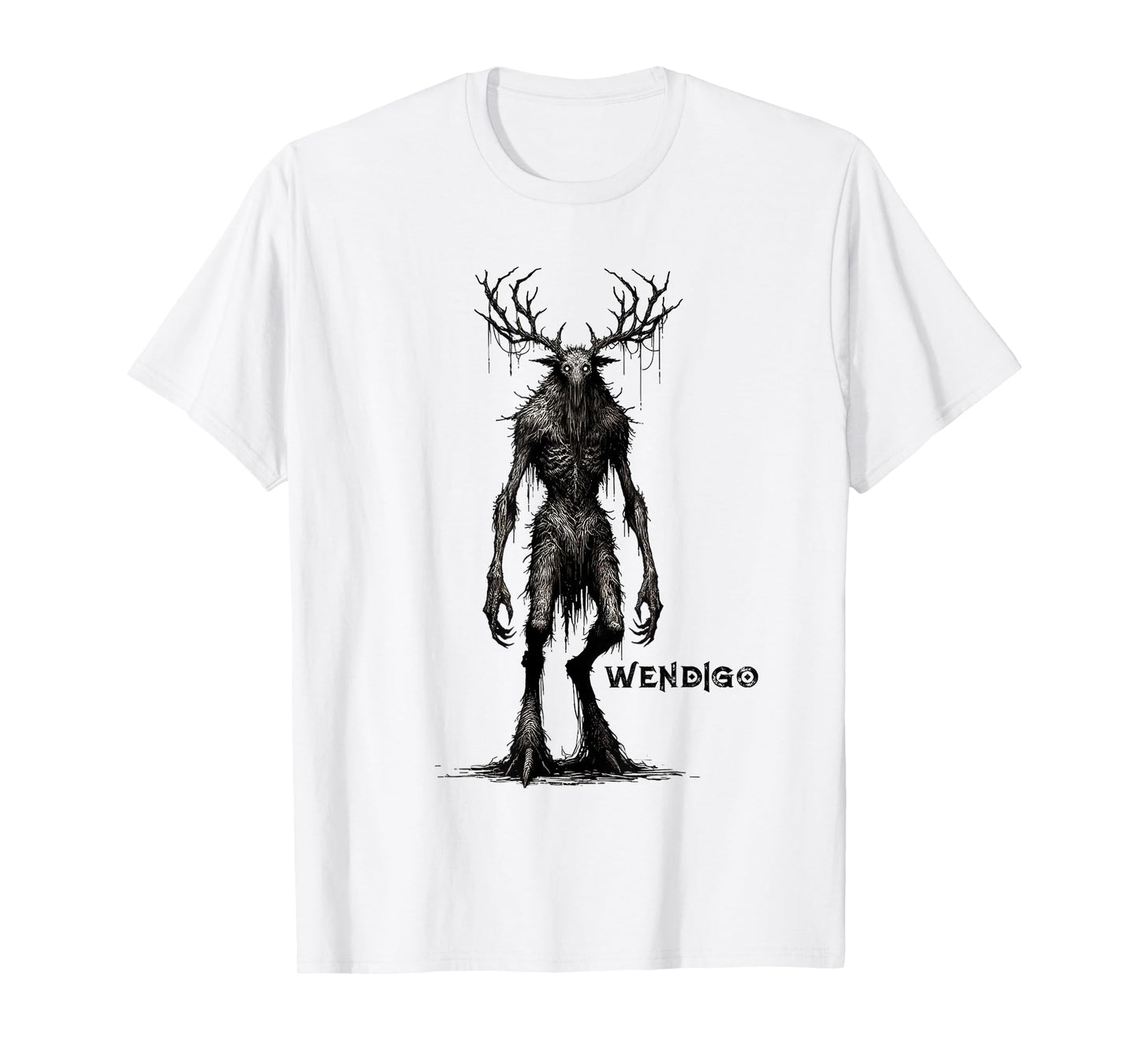 Wendigo Monster Skinwalker Cryptid Evil Horror Monster T-Shirt
