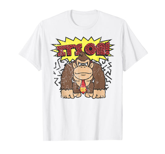 Donkey Kong It's On! Vintage Distressed Graphic T-Shirt T-Shirt