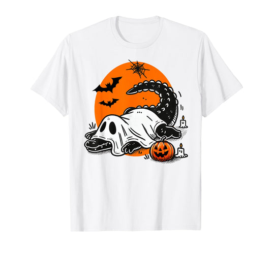 Funny Crocodile Ghost Costume Spooky Halloween Alligator T-Shirt
