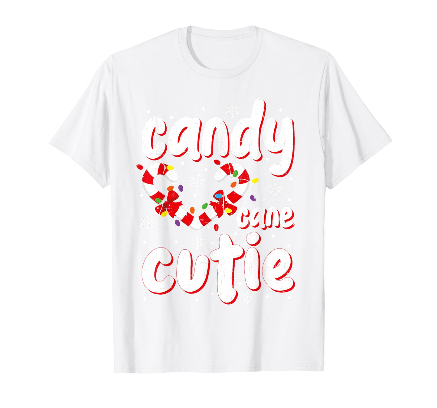 Christmas Candy Cane Cutie Santa Xmas Kids Toddler Women Men T-Shirt