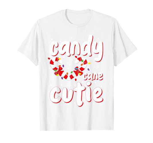 Christmas Candy Cane Cutie Santa Xmas Kids Toddler Women Men T-Shirt