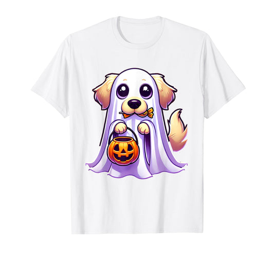 Golden Retriever Ghost Halloween Dog Men Women Kids T-Shirt