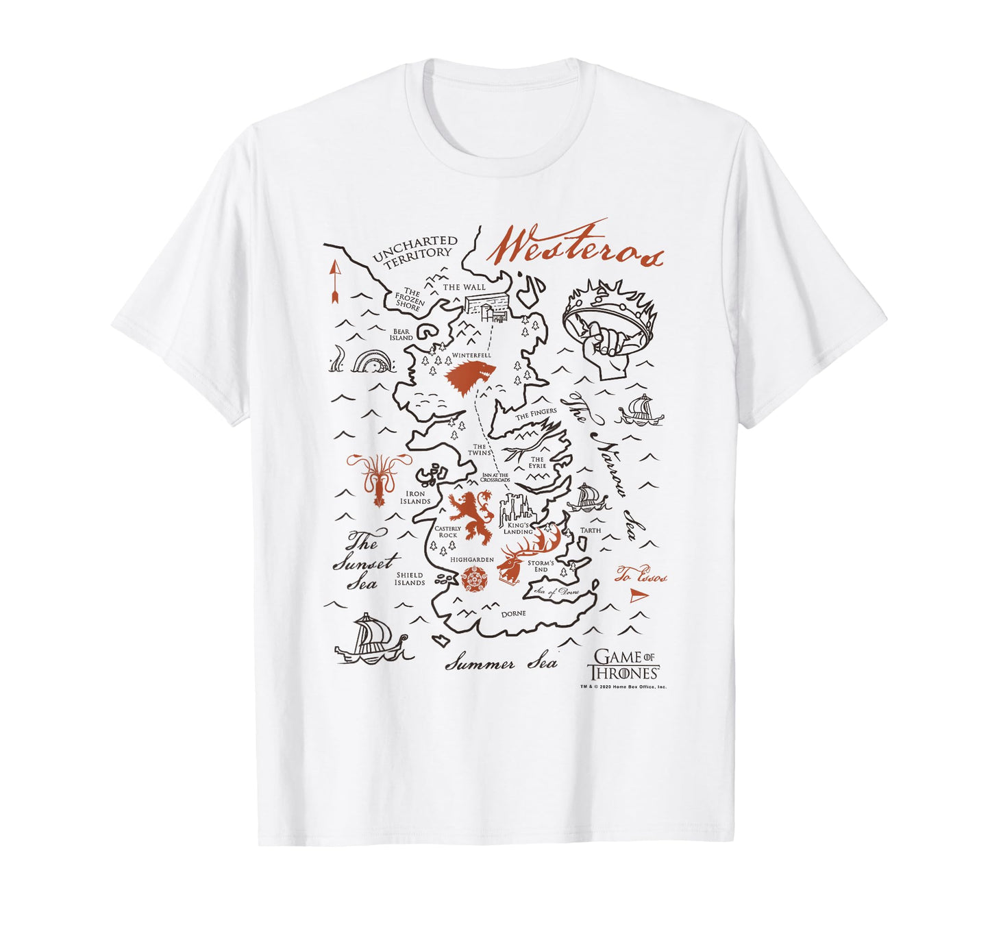 Game Of Thrones Map Of Westeros T-Shirt