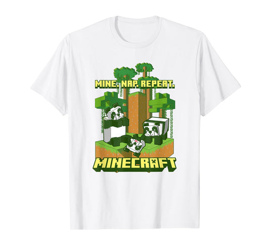 Minecraft Pandas Mine Nap Repeat Poster T-Shirt