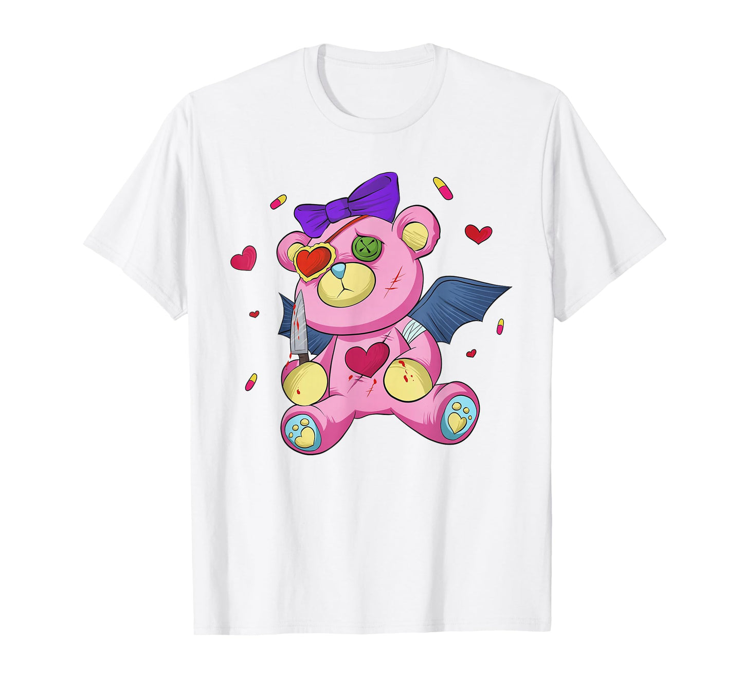 Menhera chan Yami Kawaii Pastel Goth Harajuku Teddy Bear T-Shirt
