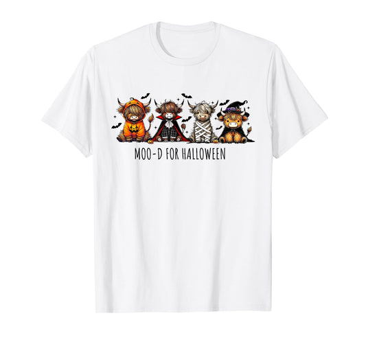 Moo-d for Halloween Funny Halloween Highland Cow Costume T-Shirt
