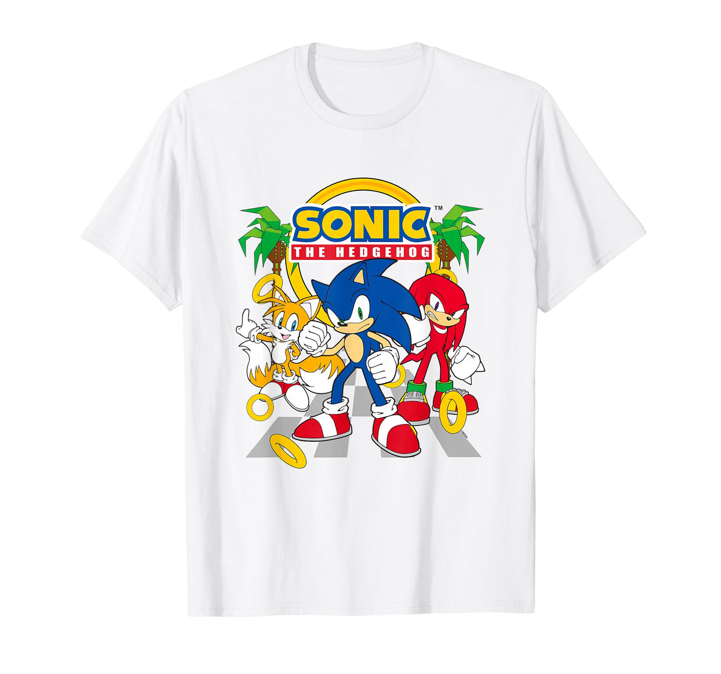 Sonic The Hedgehog Main Trio Gold Rings Epic Group Shot T-Shirt