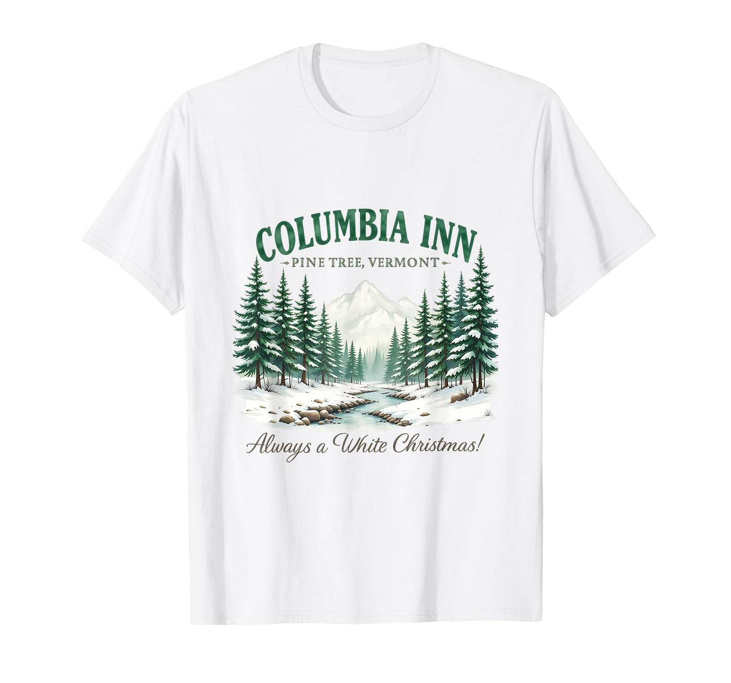 Columbia Pine Tree Vermont Xmas Winter Vintage Christmas T-Shirt