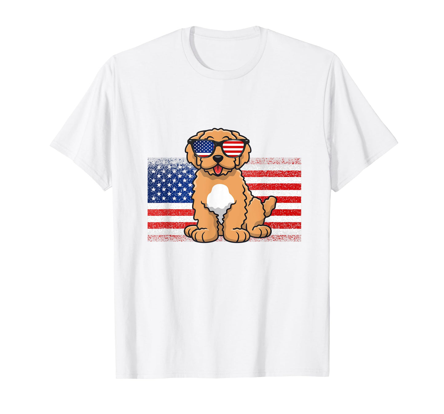 Goldendoodle American Flag 4th Of July Fourth 4th of July A T-Shirt for Women Kids Men