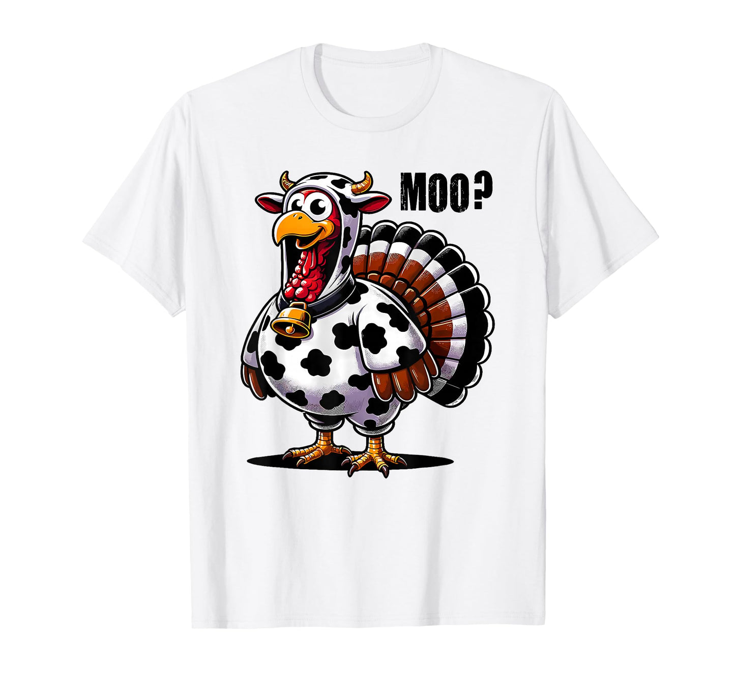Turkey Moo Cow Costume Funny Thanksgiving T-Shirt