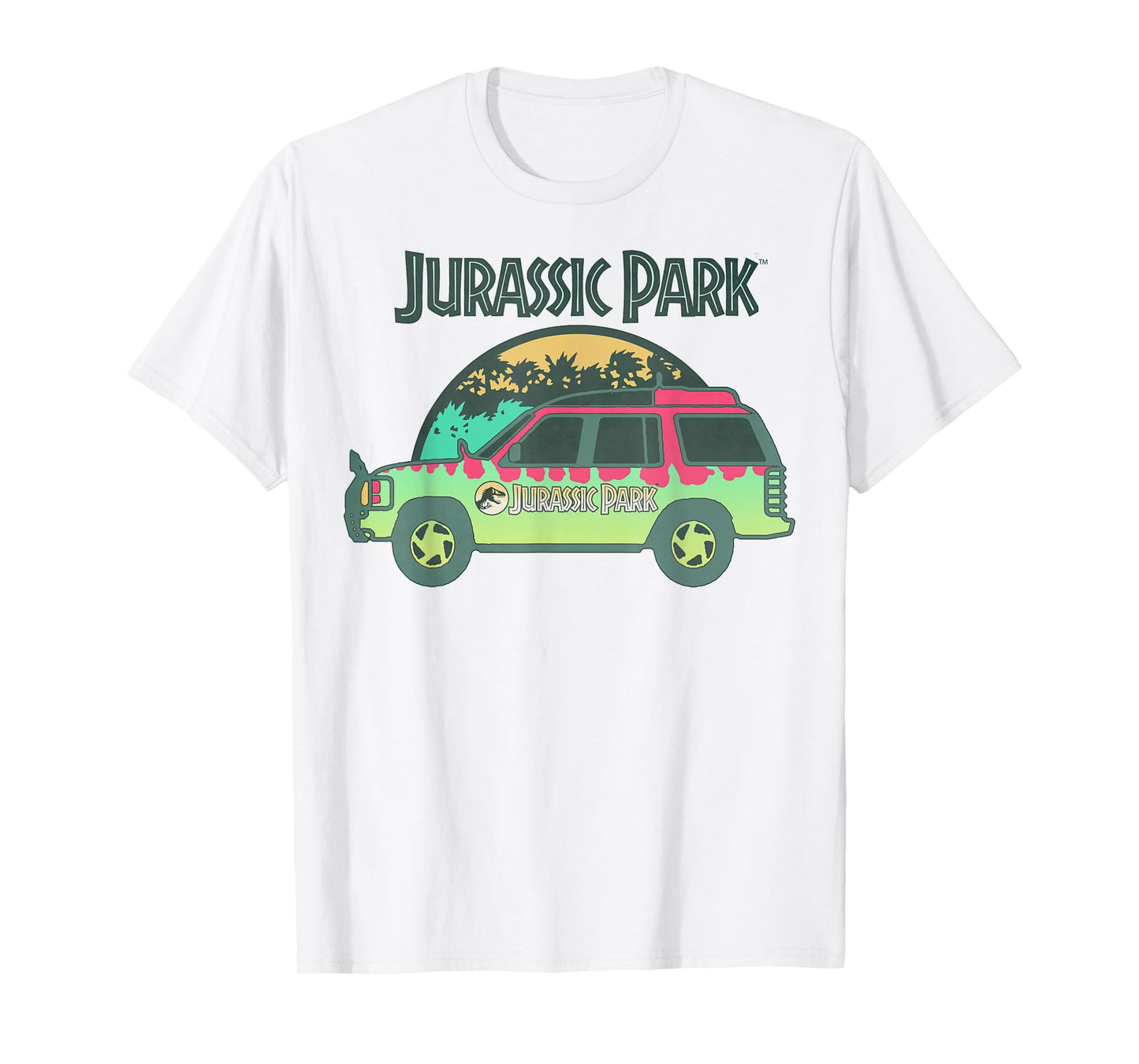 Jurassic Park Green Car Ride Logo Graphic T-Shirt T-Shirt