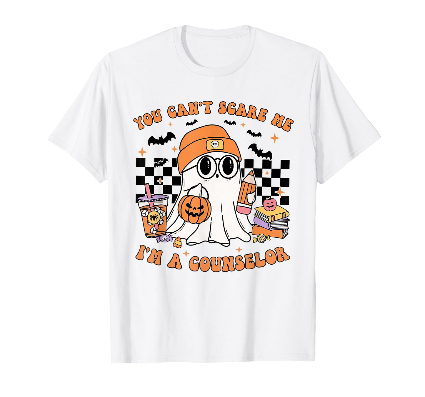 You Can't Scare Me I'm A Counselor Halloween Pumpkin Fall T-Shirt