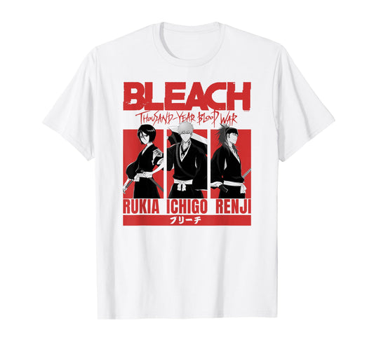 BLEACH: Thousand Year Blood Rukia Ichigo Renji Blocks Anime T-Shirt