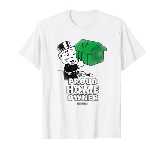 Monopoly Mr. Monopoly Proud Home Owner Vintage House Logo T-Shirt