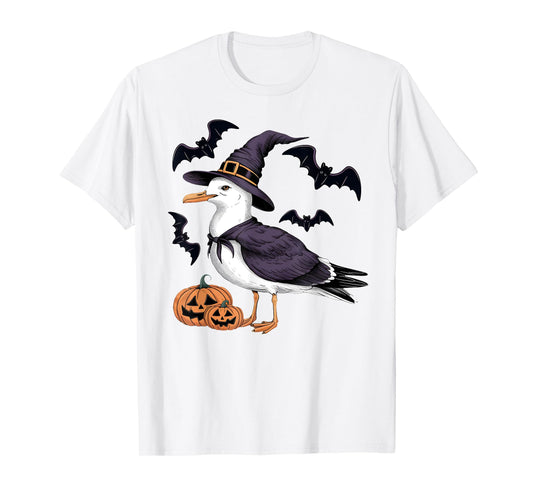 Seagull Bird Halloween Costume Pumpkin Bat Witch T-Shirt