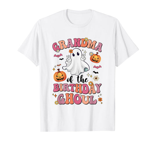 Grandma Of The Birthday Ghoul Halloween Bday Boys Girls T-Shirt