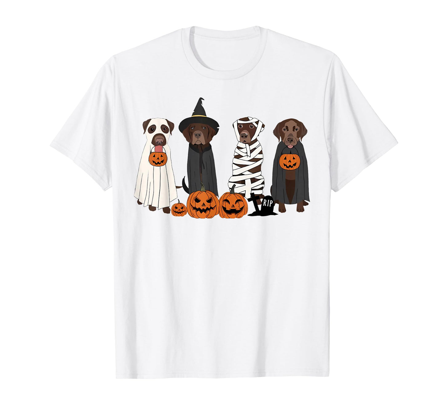 Halloween Brown Labrador Ghost Spooky Chocolate Lab Dog Mama T-Shirt