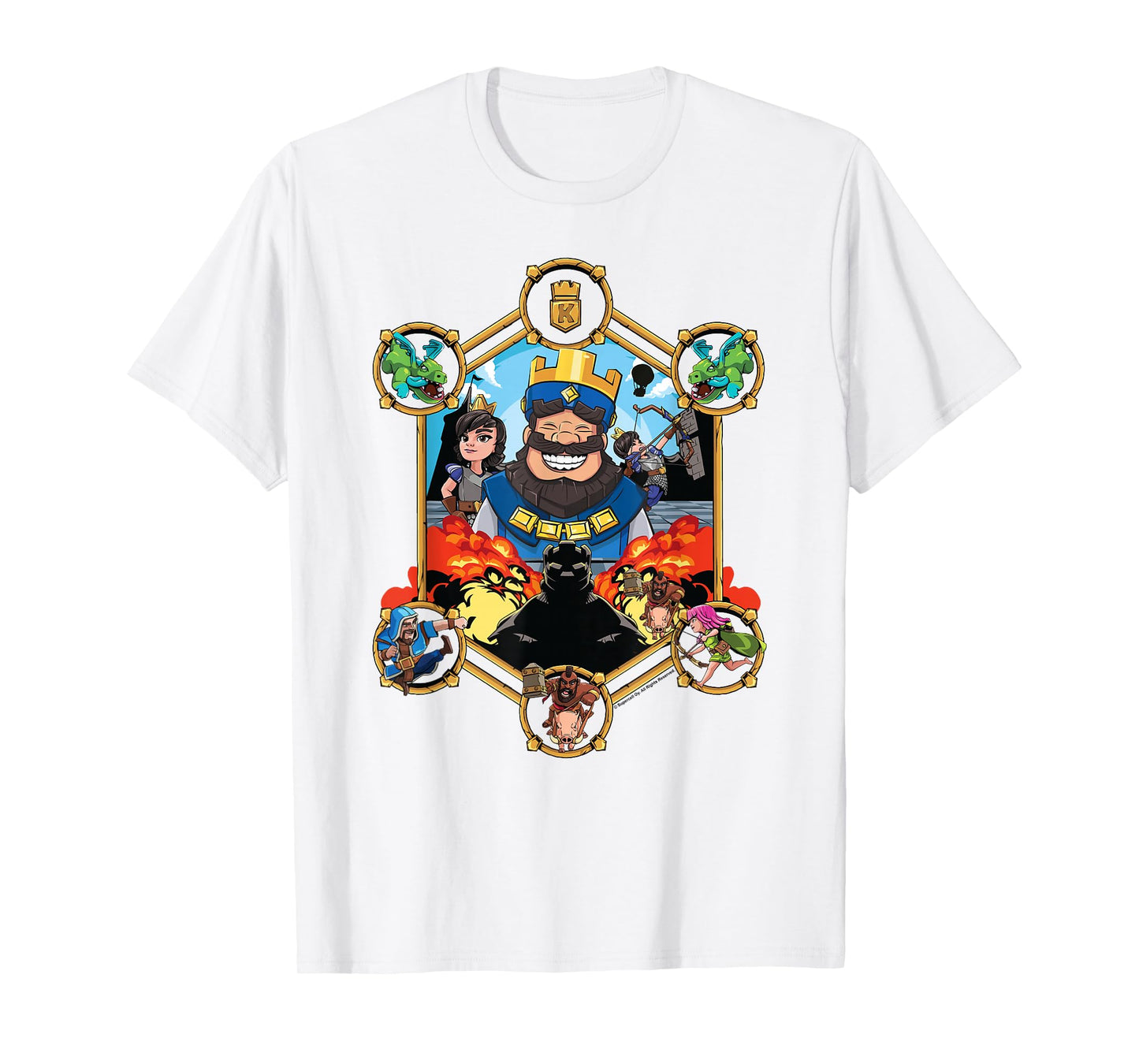 Clash Royale King Surrounded By Characters Royal Portrait T-Shirt