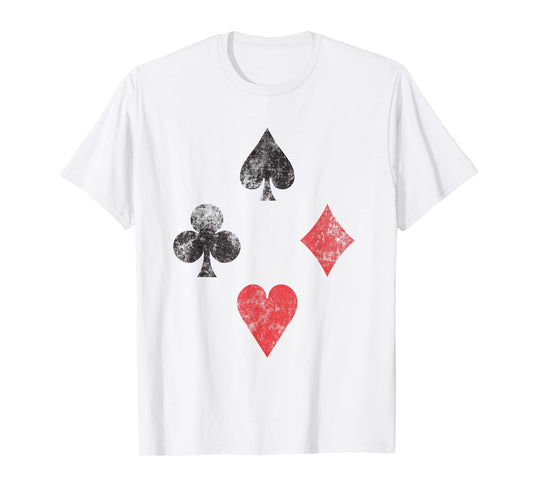 Vintage Playing Card Suits, Spades, Hearts, Diamonds, Clubs T-Shirt