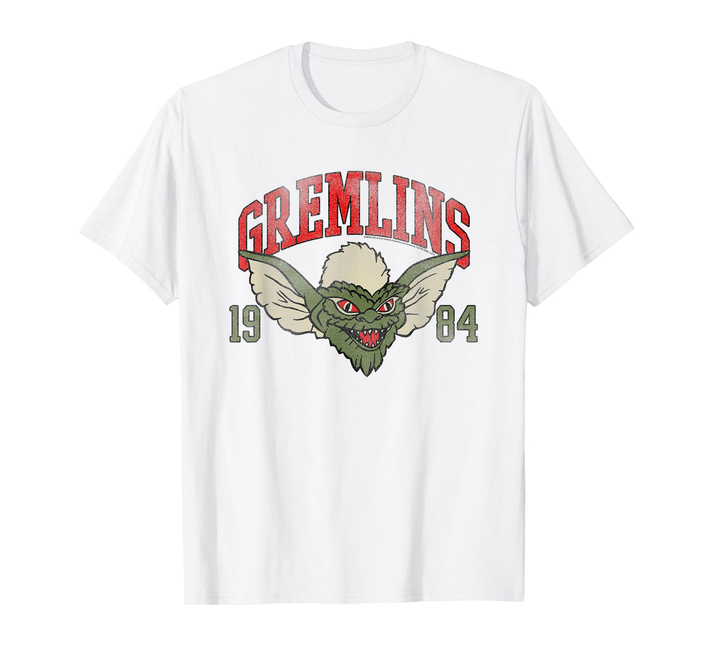 Gremlins 1984 Athletic Logo Illustration Vintage 80's Movie T-Shirt
