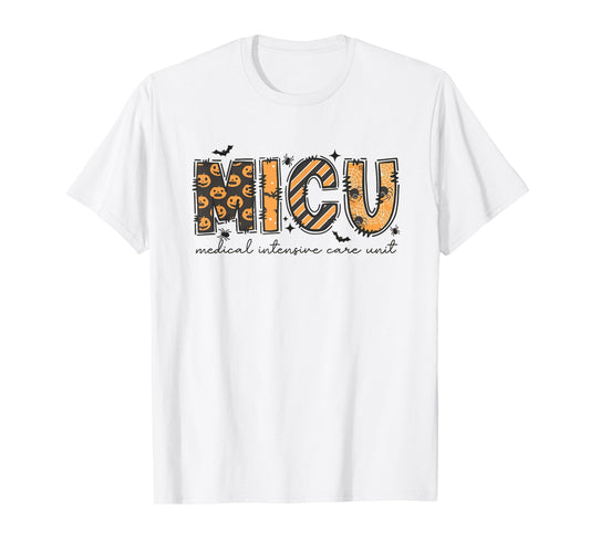 MICU Nurse Halloween Spooky Ghost Medical Intensive Care T-Shirt