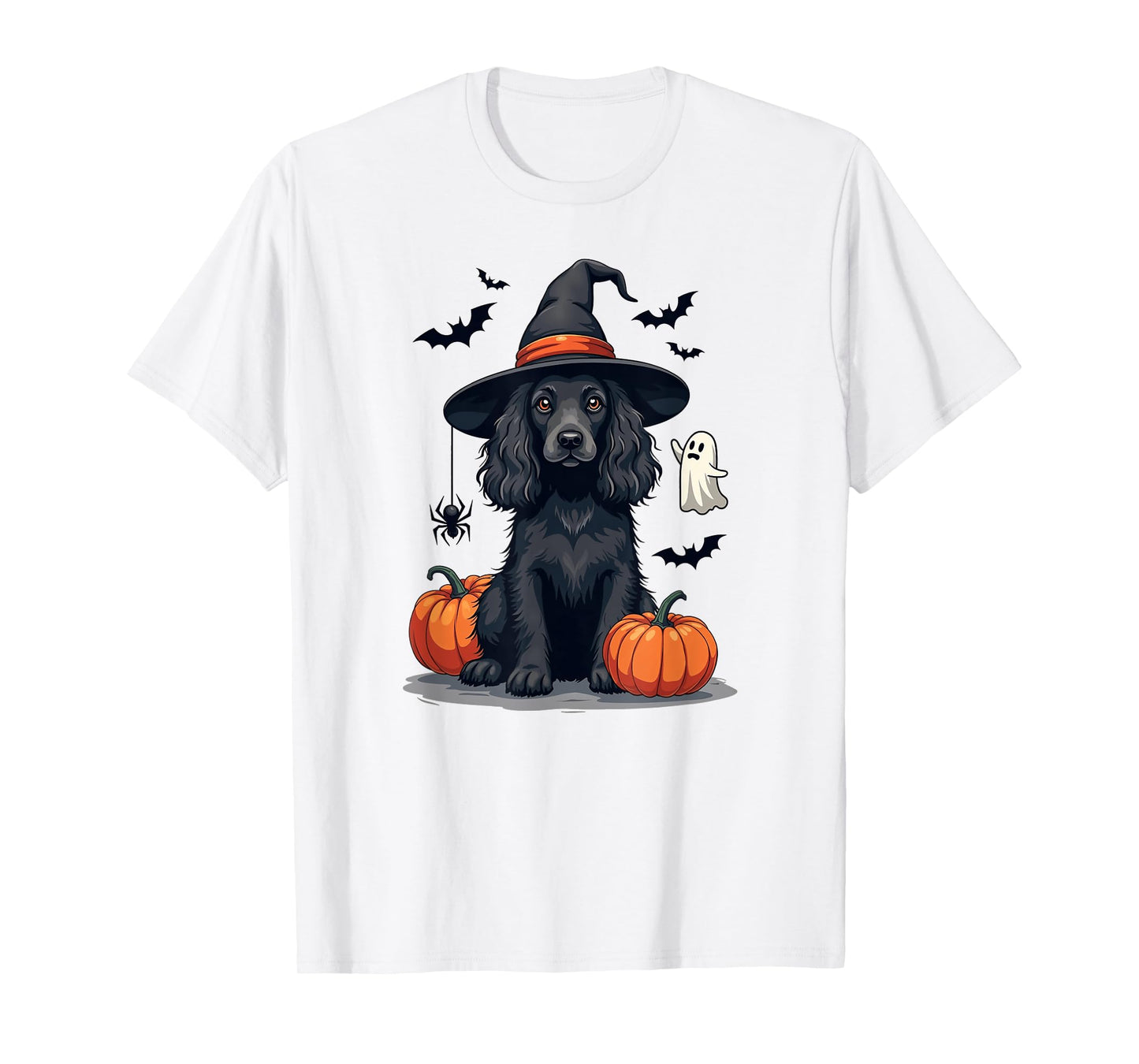 Halloween Themed Cocker Spaniel Dog, Black T-Shirt