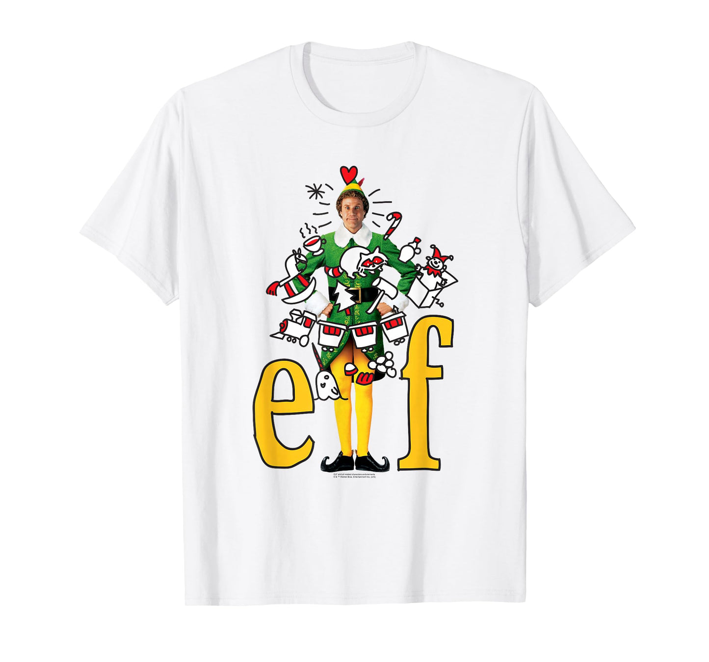 Elf Movie Buddy The Elf Doodles T-Shirt