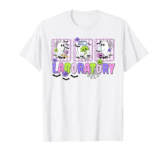 Halloween Boo Lab Spooky Laboratory Science Ghost Costume T-Shirt