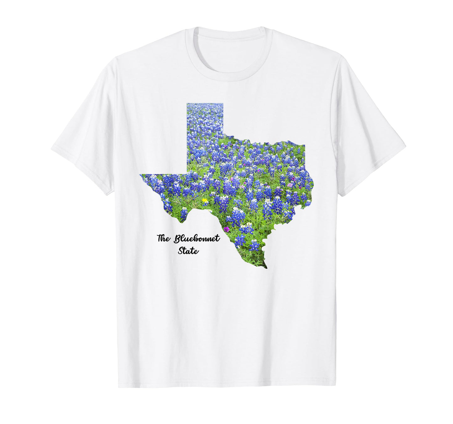 The Bluebonnet State Floral Texas Map TX US States Texan T-Shirt